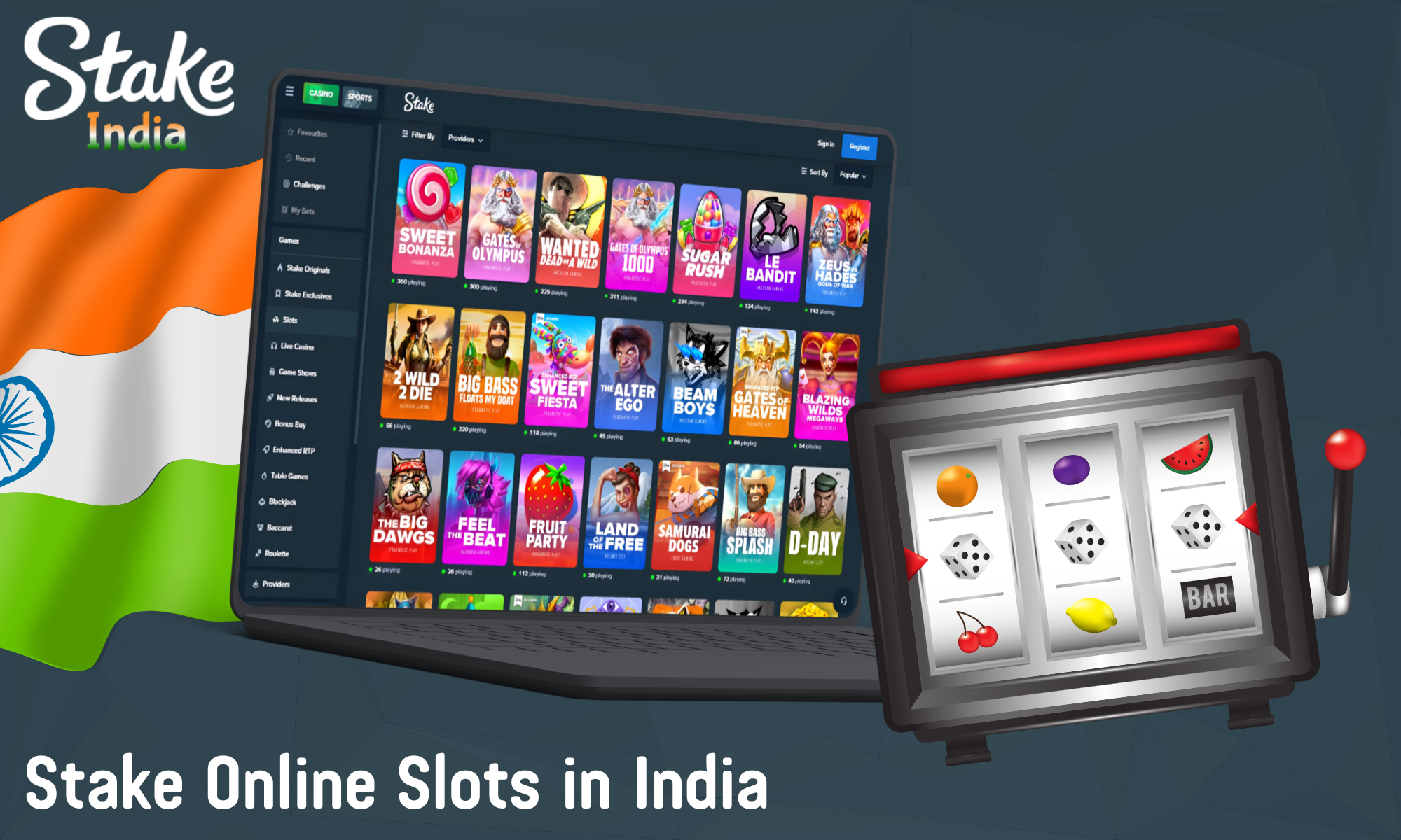 Stake slots - Play for real money in India